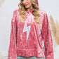 Sequin Flash Pattern Long Sleeve Dropped Shoulder Oversized Hoodie