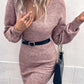 Ribbed Long Sleeve Sweater Dress