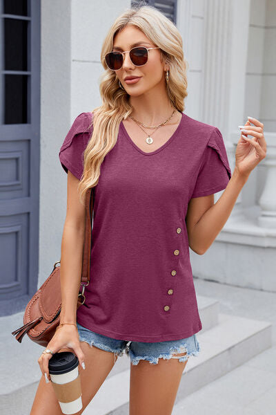 V-Neck Short Sleeve T-Shirt