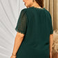 Plus Size Swiss Dot Spliced Lace V-Neck Blouse