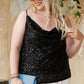 Plus Size Sequin Cowl Neck Cami Top