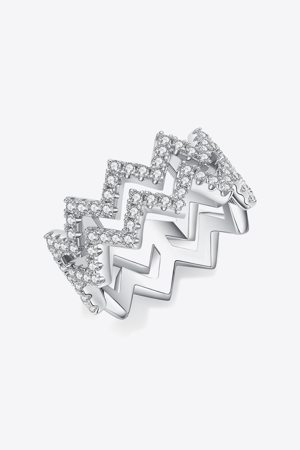 Moissanite Zigzag Stacking Ring