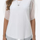 Round Neck Curved Hem Blouse