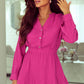 Buttoned Notched Neck Long Sleeve Romper