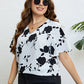 Floral V-Neck Flutter Sleeve Blouse