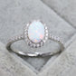 Opal 925 Sterling Silver Halo Ring