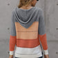 Full Size Color Block Knitted Hoodie