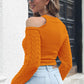 Cable-Knit Cold-Shoulder Sweater