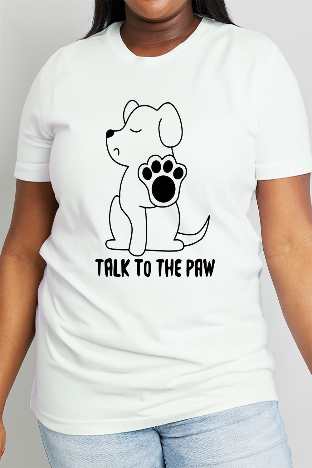Simply Love TALK TO THE PAW Graphic Cotton Tee