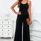 Scoop Neck Wide Leg Jumpsuit with Pockets