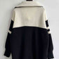 Ribbed Two-Tone Half Zip Sweater