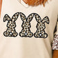Easter Leopard Waffle-Knit Flounce Sleeve Top