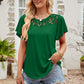 Spliced Lace Flutter Sleeve Top