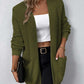 Rib-Knit Open Front Pocketed Cardigan