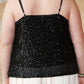 Plus Size Sequin Cowl Neck Cami Top