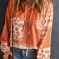 Bohemian Tie-Neck Balloon Sleeve Blouse