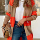 Contrast Open Front Long Sleeve Cardigan