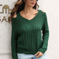 Cold Shoulder V-Neck Cable-Knit Pullover Sweater