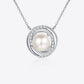 Moissanite Pearl Rhodium-Plated Necklace