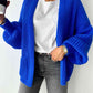 Open Front Dropped Shoulder Cardigan