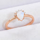 18K Rose Gold-Plated Pear Shape Natural Moonstone Ring