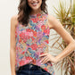 Floral Mock Neck Tank Top