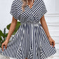 Striped Johnny Collar Mini Dress