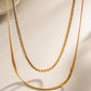 Double-Layered Inlaid Zircon Stainless Steel Necklace