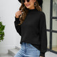 Mock Neck Dropped Shoulder Long Sleeve Sweater