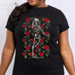 Skeleton & Rose Graphic Cotton Tee