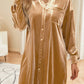 Button Up Long Sleeve Shirt Dress with Pocket