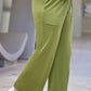 Plus Size Drawstring Straight Pants with Pockets