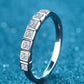 Moissanite Rhodium-Plated Half-Eternity Ring