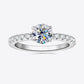 Moissanite Platinum-Plated Side Stone Ring