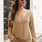 Ribbed Scoop Neck Long Sleeve Pullover Sweater