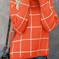 Plaid Turtleneck Drop Shoulder Sweater