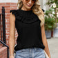 Ruffled Round Neck Sleeveless Blouse