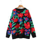 Floral Round Neck Drop Shoulder Sweater