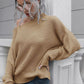 Off-Shoulder Ribbed Long Sleeve Pullover Sweater