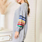 Multicolored Stripe Open Front Longline Cardigan