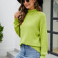 Mock Neck Dropped Shoulder Long Sleeve Sweater