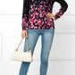 Floral Button Front Round Neck Cardigan