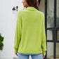 Mock Neck Dropped Shoulder Long Sleeve Sweater