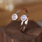 High Quality Natural Moonstone 925 Sterling Silver Toi Et Moi Ring