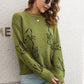 Cat Pattern Round Neck Long Sleeve Pullover Sweater