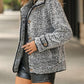 Fuzzy Pocketed Button Up Jacket