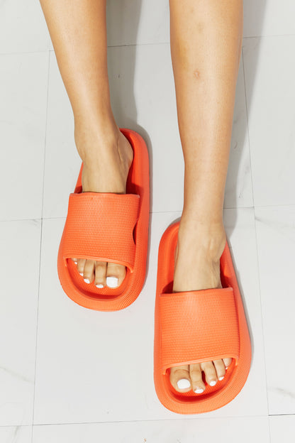 Arms Around Me Open Toe Slide in Orange