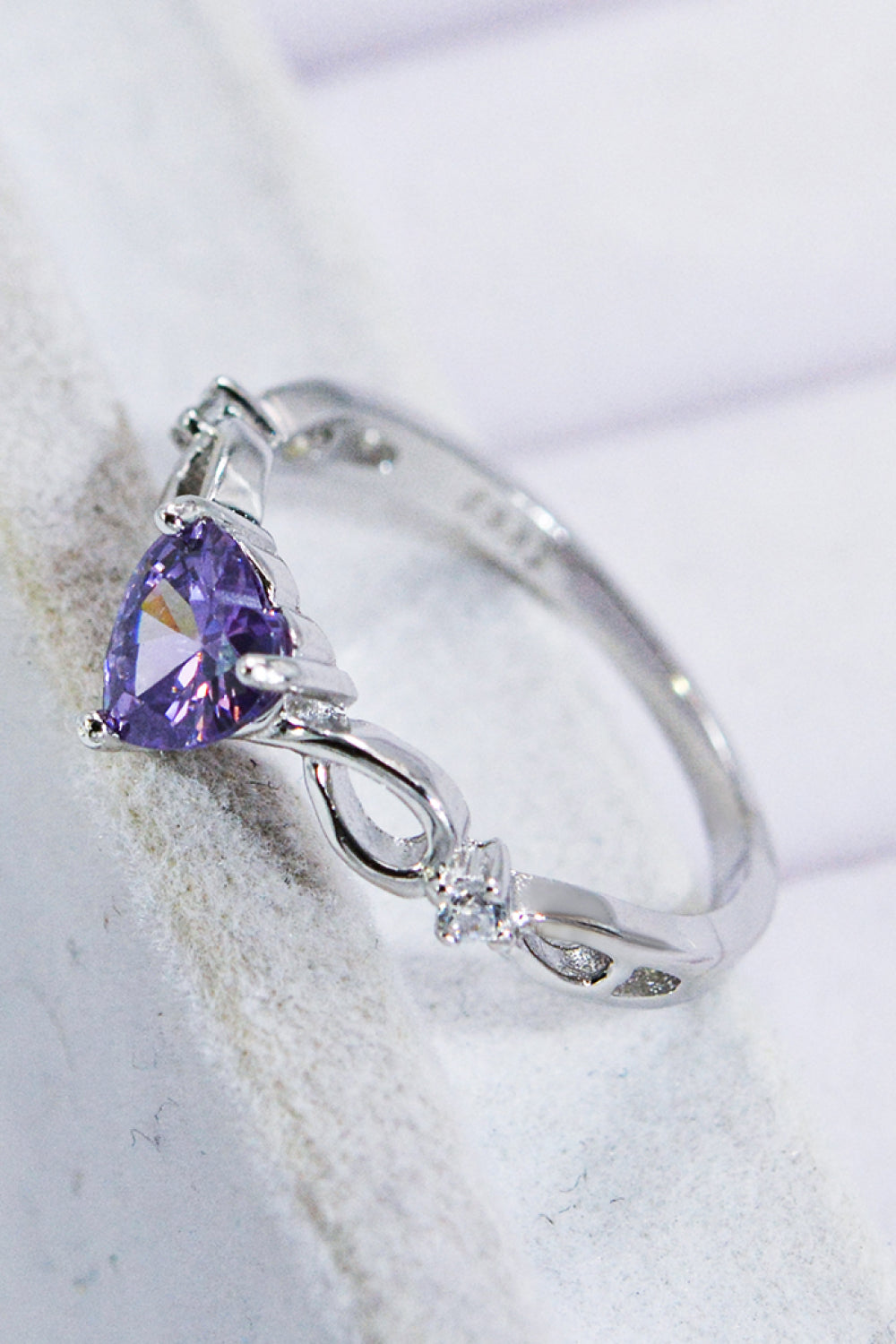 Crystal Heart 925 Sterling Silver Ring