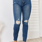 Judy Blue Mid Waist Distressed Slim Jeans