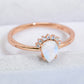 18K Rose Gold-Plated Pear Shape Natural Moonstone Ring